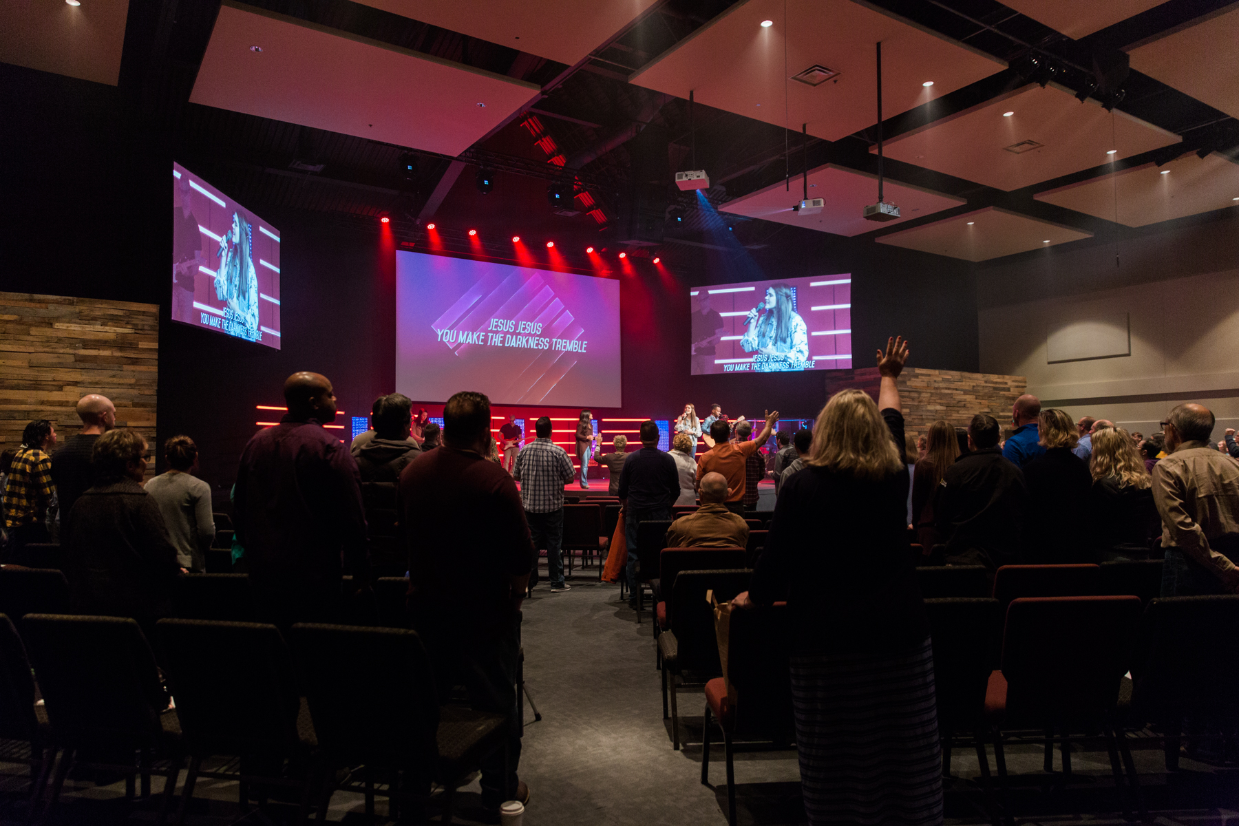  Evergreen’s band leads worship during their 9am service. 